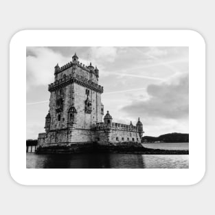 Tower of Belem Black and White, Lisbon, Portugal Sticker